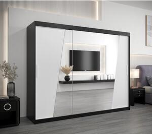 Szafa przesuwna garderoba Rhomb 250 wys. 200 cm czarny + czarny