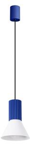 Niebieska metalowa lampa wisząca ø 14 cm Niru – Sollux