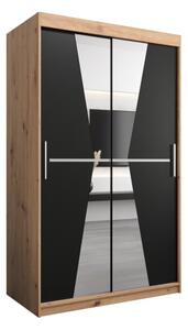 Szafa przesuwna garderoba Maroko 120 wys. 200 cm artisan + czarny
