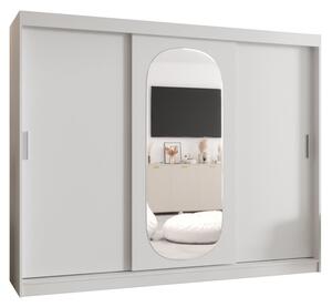 Szafa przesuwna z lustrem garderoba Royal 250 wys. 200 cm biaÅy