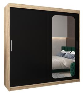 Szafa przesuwna garderoba Promo T2 200 wys. 200 cm sonoma + czarny