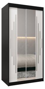Szafa przesuwna garderoba York 1 100 wys. 200 cm czarny + czarny
