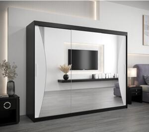 Szafa przesuwna garderoba Monaco 250 wys. 200 cm czarny + czarny