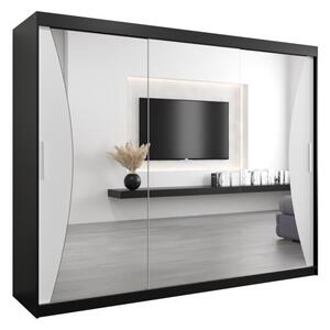 Szafa przesuwna garderoba Monaco 250 wys. 200 cm czarny + czarny