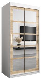 Szafa przesuwna garderoba Roma 2 100 wys. 200 cm biaÅy + sonoma