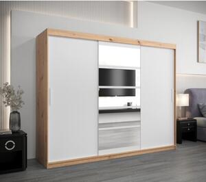 Szafa przesuwna garderoba Roma 1 250 wys. 200 cm artisan + biaÅy