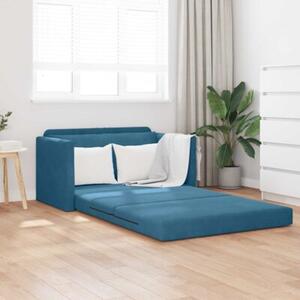 Sofa bed niebieski 124 x 204 x 61 cm aksamit