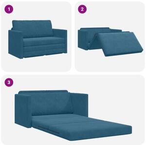 Sofa bed niebieski 124 x 204 x 61 cm aksamit