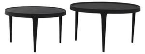Czarne okrągłe stoliki zestaw 2 szt. ø 75 cm Tobias – Light & Living
