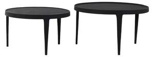 Czarne okrągłe stoliki zestaw 2 szt. ø 75 cm Tobias – Light & Living