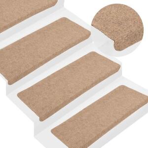 Samoprzylepne nakÅadki na schody, 15szt., 65x24,5x3,5cm, beÅ¼owe