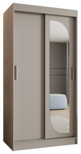 Szafa przesuwna z lustrem garderoba Lucy 100 wys. 200 cm kaszmir