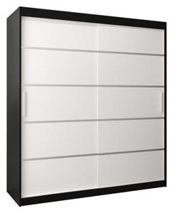 Szafa przesuwna garderoba Verona 1 180 wys. 200 cm czarny + czarny