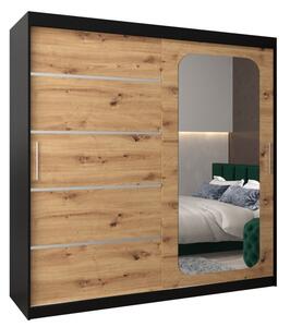 Szafa przesuwna garderoba Promo V2 200 wys. 200 cm czarny + artisan
