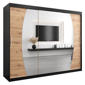 Szafa przesuwna garderoba Elypse 250 wys. 200 cm czarny + artisan