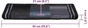 Samoprzylepne nakÅadki na schody 10 szt. 65x21x4cm czarno-szare