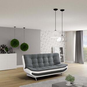 EMWOmeble Sofa rozkładana KAJA szary/biały | OUTLET