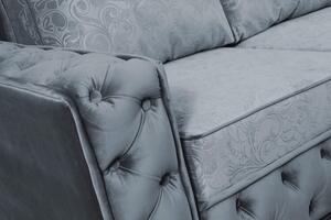 EMWOmeble Sofa pikowana Glamour MARYLIN szary/srebrne nogi