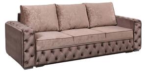 EMWOmeble Sofa pikowana Glamour MARYLIN różowy/srebrne nogi