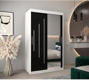 Szafa przesuwna garderoba York 2 120 wys. 200 cm biaÅy + czarny