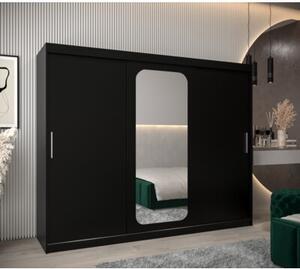 Szafa przesuwna garderoba Promo T2 250 wys. 200 cm czarny + czarny