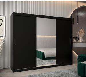 Szafa przesuwna garderoba Tokyo 1 250 wys. 200 cm czarny + czarny