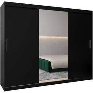 Szafa przesuwna garderoba Tokyo 1 250 wys. 200 cm czarny + czarny