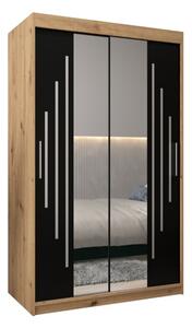 Szafa przesuwna garderoba York 1 120 wys. 200 cm artisan + czarny