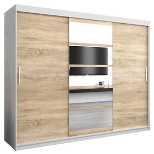 Szafa przesuwna garderoba Roma 1 250 wys. 200 cm biaÅy + sonoma