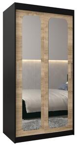 Szafa przesuwna garderoba Promo T3 100 wys. 200 cm czarny + sonoma