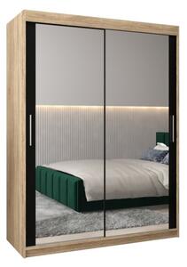 Szafa przesuwna garderoba Tokyo 3 150 wys. 200 cm sonoma + czarny