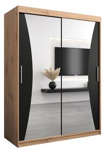Szafa przesuwna garderoba Monaco 150 wys. 200 cm artisan + czarny