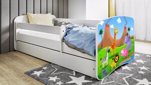 Łóżko dziecięce białe z szufladą 140x70 – Safari