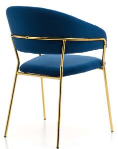 MebleMWM Krzesło tapicerowane ZL-1482 | Welur | Niebieski | Outlet