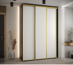 Szafa przesuwna wysoka Davos 1 170, gÅ. 60 cm czarny + biaÅy + zÅoty