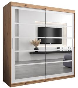 Szafa przesuwna garderoba Roma 2 200 wys. 200 cm artisan + biaÅy