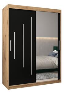 Szafa przesuwna garderoba York 2 150 wys. 200 cm artisan + czarny