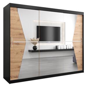 Szafa przesuwna garderoba Maroko 250 wys. 200 cm czarny + artisan