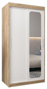 Szafa przesuwna garderoba Promo T2 100 wys. 200 cm sonoma + biaÅy