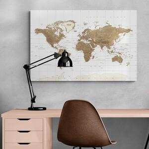 Obraz na korku piękna mapa świata w stylu vintage z białym tlem