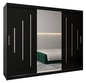 Szafa przesuwna garderoba York 1 250 wys. 200 cm czarny + czarny