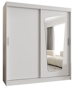 Szafa przesuwna z lustrem garderoba Moka 180 wys. 200 cm biaÅy