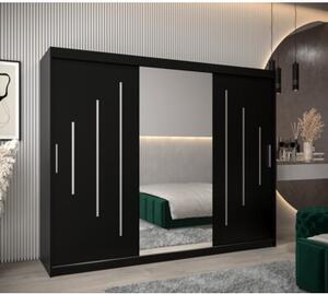Szafa przesuwna garderoba York 1 250 wys. 200 cm czarny + czarny
