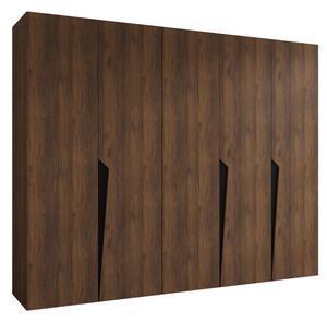 Szafa uchylna otwierana Piano 1 250 wys. 202 cm orzech warmia + u. czarny