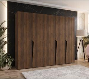 Szafa uchylna otwierana Piano 1 250 wys. 202 cm orzech warmia + u. czarny