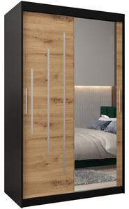 Szafa przesuwna garderoba York 2 120 wys. 200 cm czarny + artisan