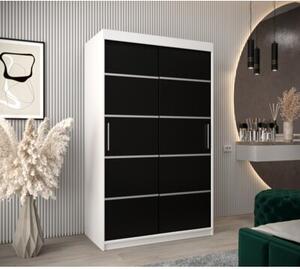Szafa przesuwna garderoba Verona 1 120 wys. 200 cm biaÅy + czarny
