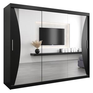 Szafa przesuwna garderoba Monaco 250 wys. 200 cm czarny + czarny