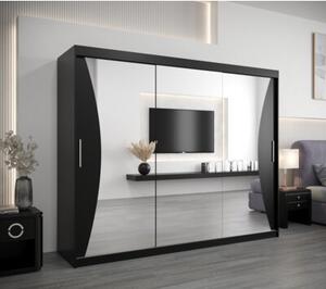 Szafa przesuwna garderoba Monaco 250 wys. 200 cm czarny + czarny