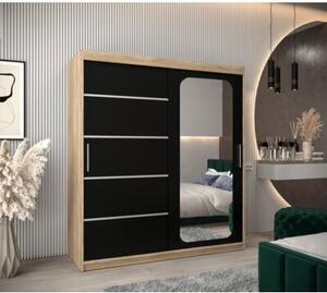 Szafa przesuwna garderoba Promo V2 180 wys. 200 cm sonoma + czarny